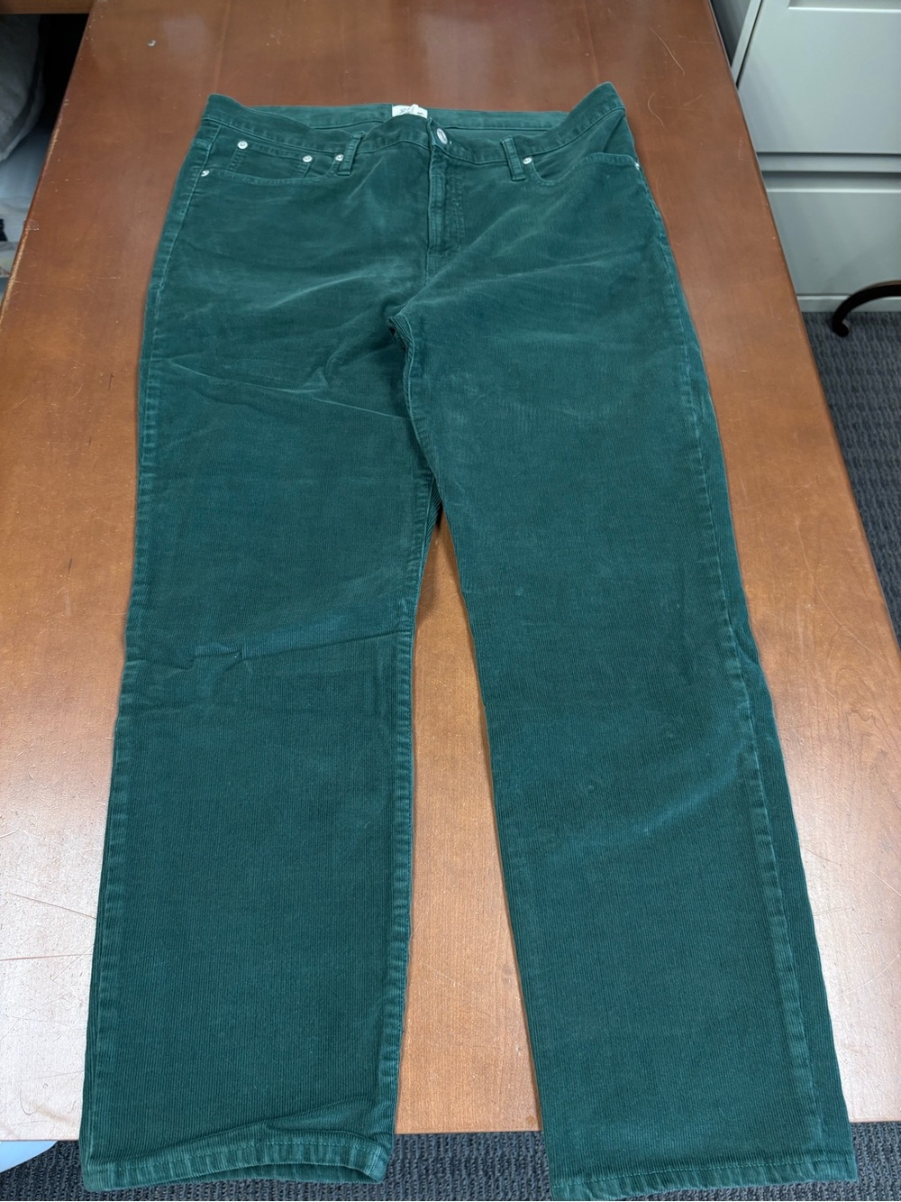 J. Crew Forest Green Straight-Leg Corduroy Pants